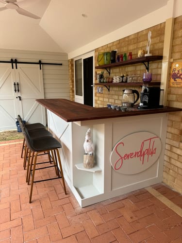 Customer photo review of Laurent Bar Stool in Walnut/Vintage Walnut