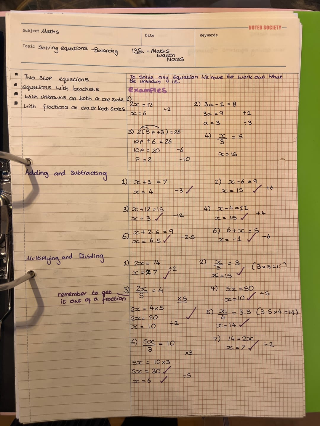 Customer photo review of Cornell Notes Notepad