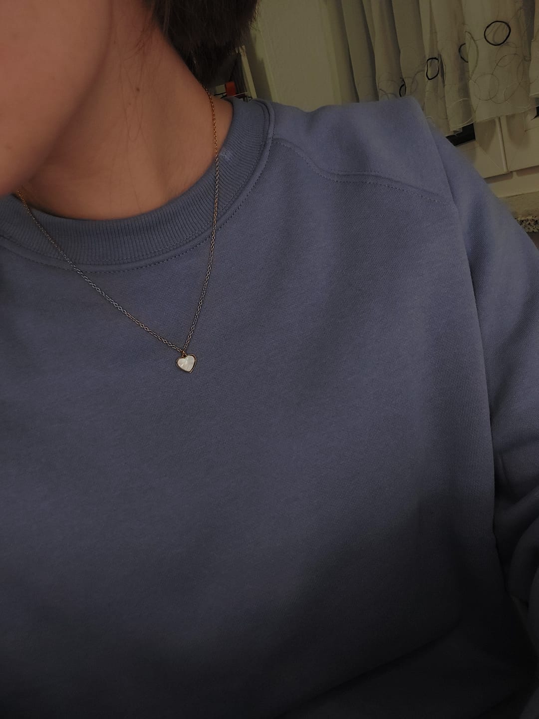 Customer photo review of Perlmutt Herz Kette | 18K vergoldet