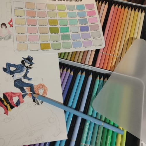 Customer photo review of 48 Pièces Crayons De Couleur Pastel Dans Un Étui À Étain D'affichage