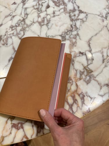 Customer photo review of Notebook Collectors Cover - Saddle Brown