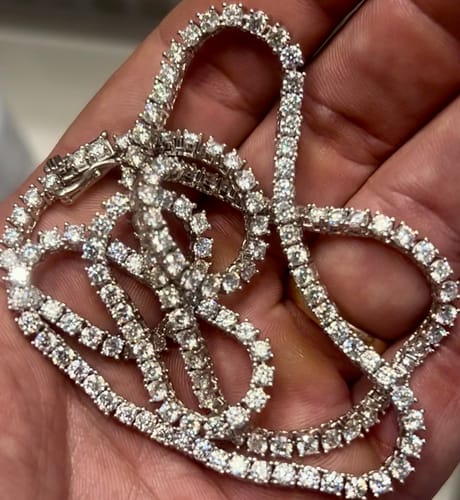 Customer photo review of S925 Moissanite Tennis Chain 14K Gold (ALL SIZES)