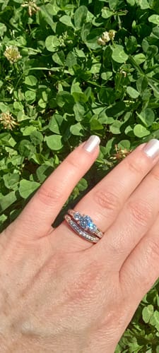 Customer photo review of 3-Stone 1ct CZ Ring Set in Sterling Silver