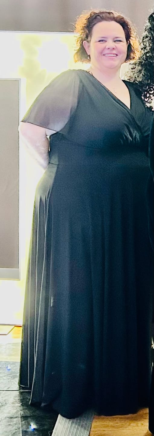 Customer photo review of Isabelle Black Float Sleeve Maxi Dress