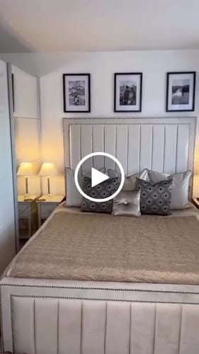 Customer video review of Wynn Stripe Line Upholstered Bed Frame