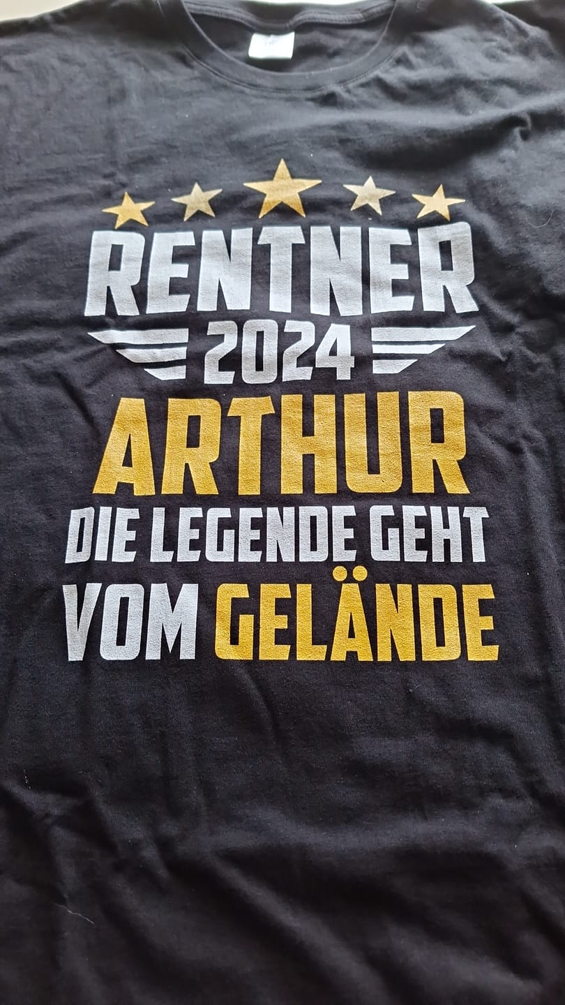 Customer photo review of Rentner - Personalisierbares Herren T-Shirt
