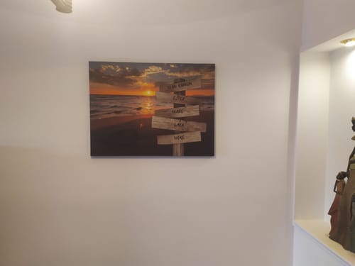 Customer photo review of Lienzo personalizado Corazon en la Playa