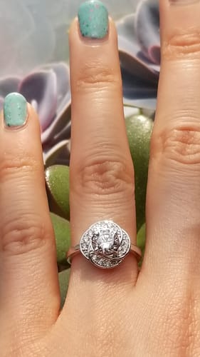 Customer photo review of Flower Woven CZ Ring in Sterling Silver