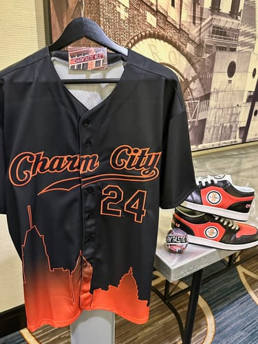Customer photo review of Custom Black Orange 3D Baltimore City Edition Fade Fashion Authentic Baseball Jersey