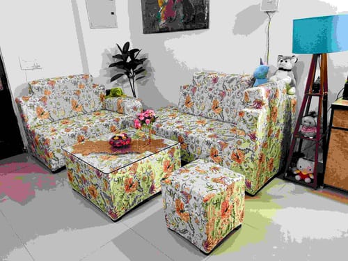Customer photo review of Tropical Flower Elastic Sofa Slipcovers