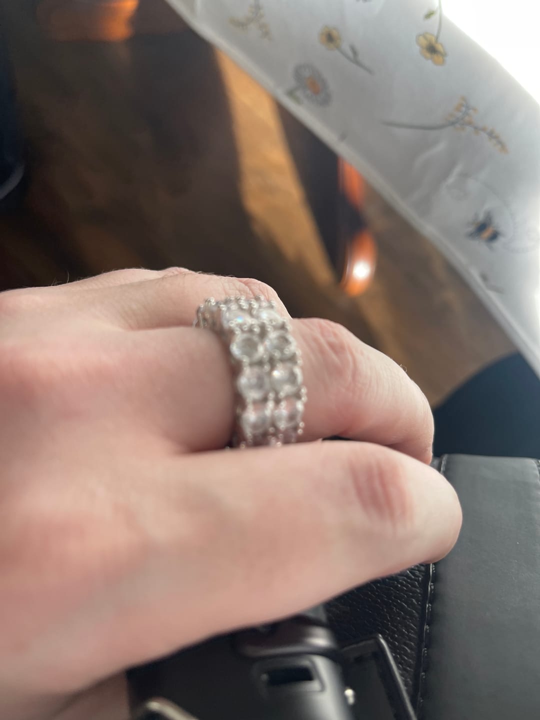 Customer photo review of Double Row Diamond Ring - White Gold