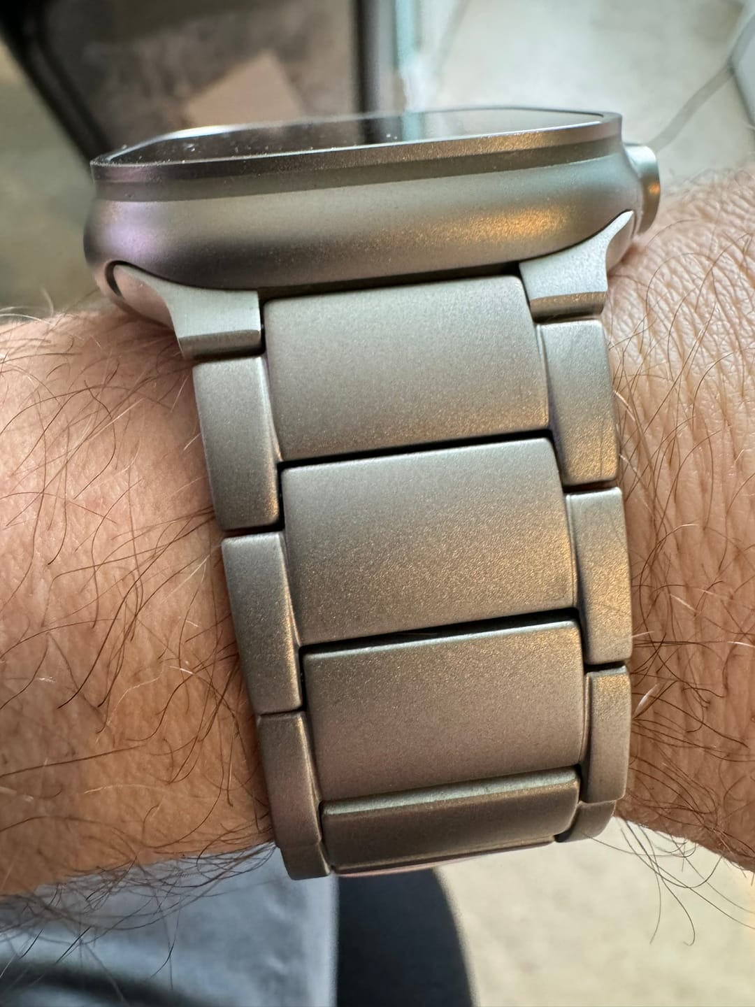 Customer photo review of Titanium Steel Strap for Apple Watch