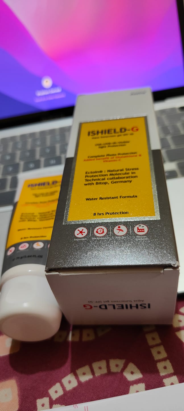 Customer photo review of Ishield-G Aqua Sunscreen Gel with SPF-50