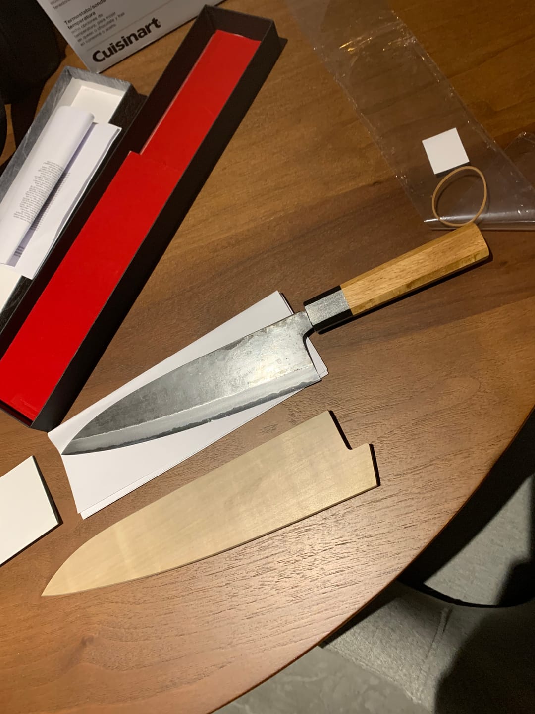 Customer photo review of Akira-Saku White #1 Funayuki Gyutou 210mm (8.2")