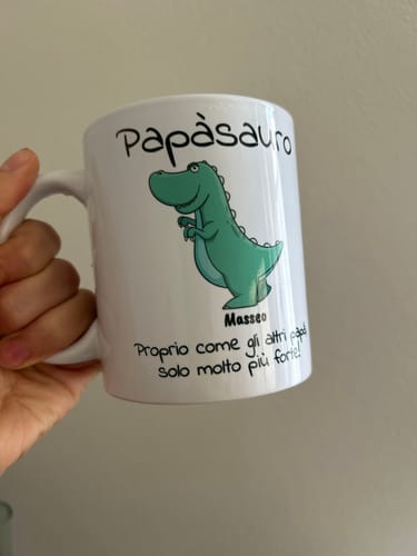 Customer photo review of Papasaurus - Tazza per genitori