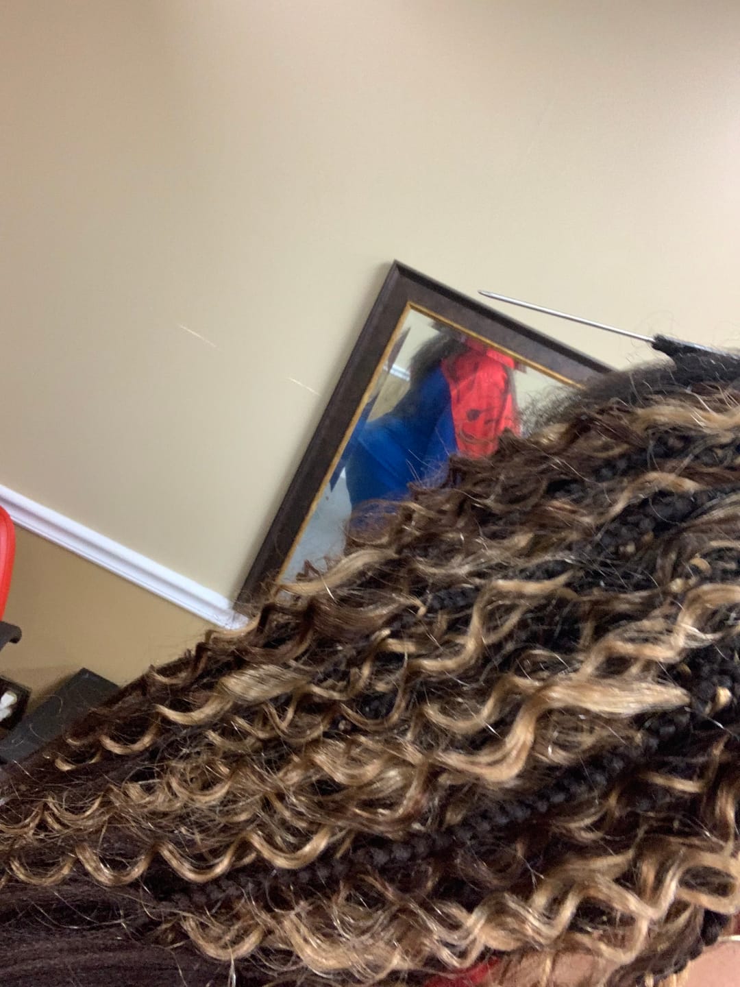 Customer photo review of #4/#27 Piano Color Deep Wave Bulk Hair Extensions for Braiding
