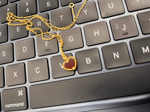 Customer photo review of Valentina Necklace — Gold