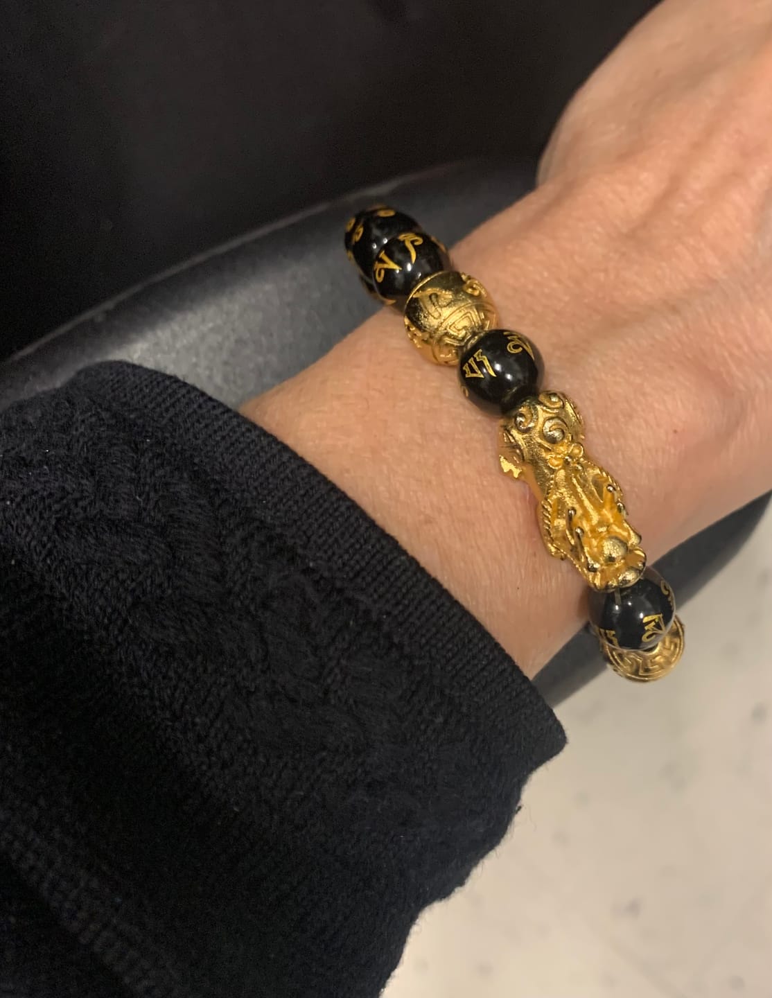 Customer photo review of Feng Shui Black Obsidian Wealth Bracelet