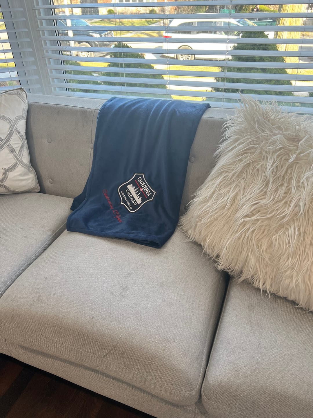 Customer photo review of BiggerBee Throw Blanket ~ Navy