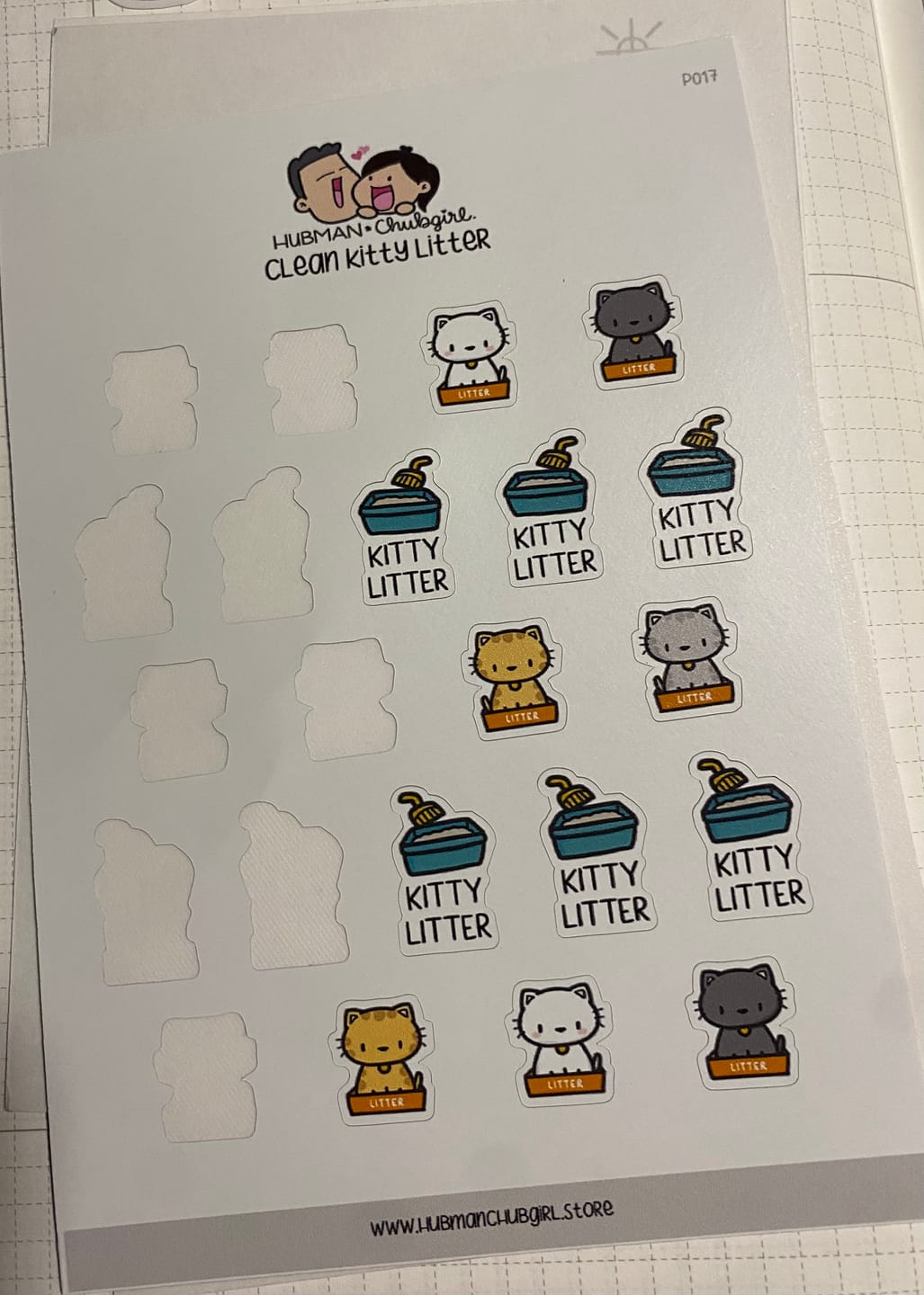Customer photo review of Clean Kitty Litter Planner Stickers