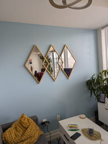 Customer photo review of Gold 3 Diamond Metal Mirror 47" x 31"