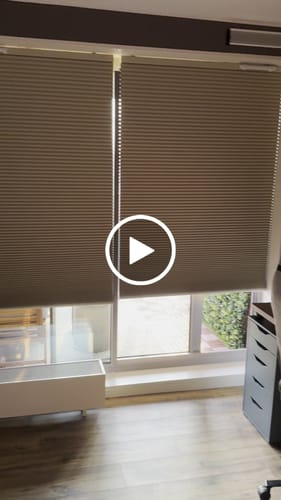 Customer video review of SmartWings Motorized Blackout Cellular Shades Hazel