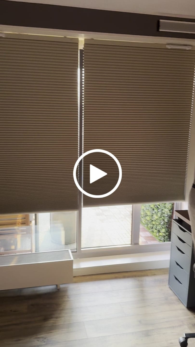 Customer video review of SmartWings Motorized Blackout Cellular Shades Hazel