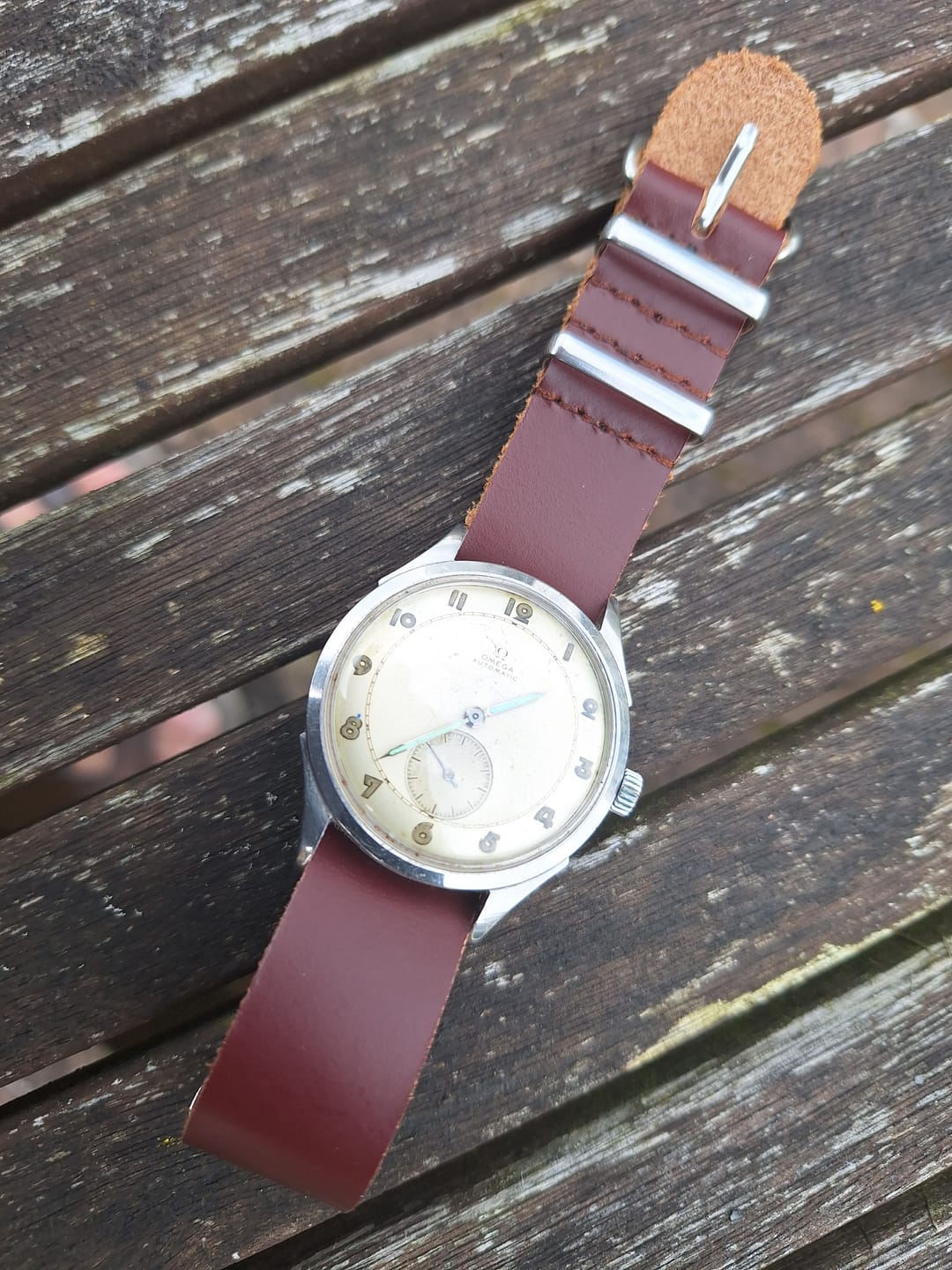 Customer photo review of Leather Military Style Strap - Brown or Black