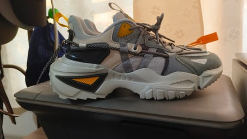 Customer photo review of Rocket Boost Grey High Heel Funky Designer Low Top Sneakers