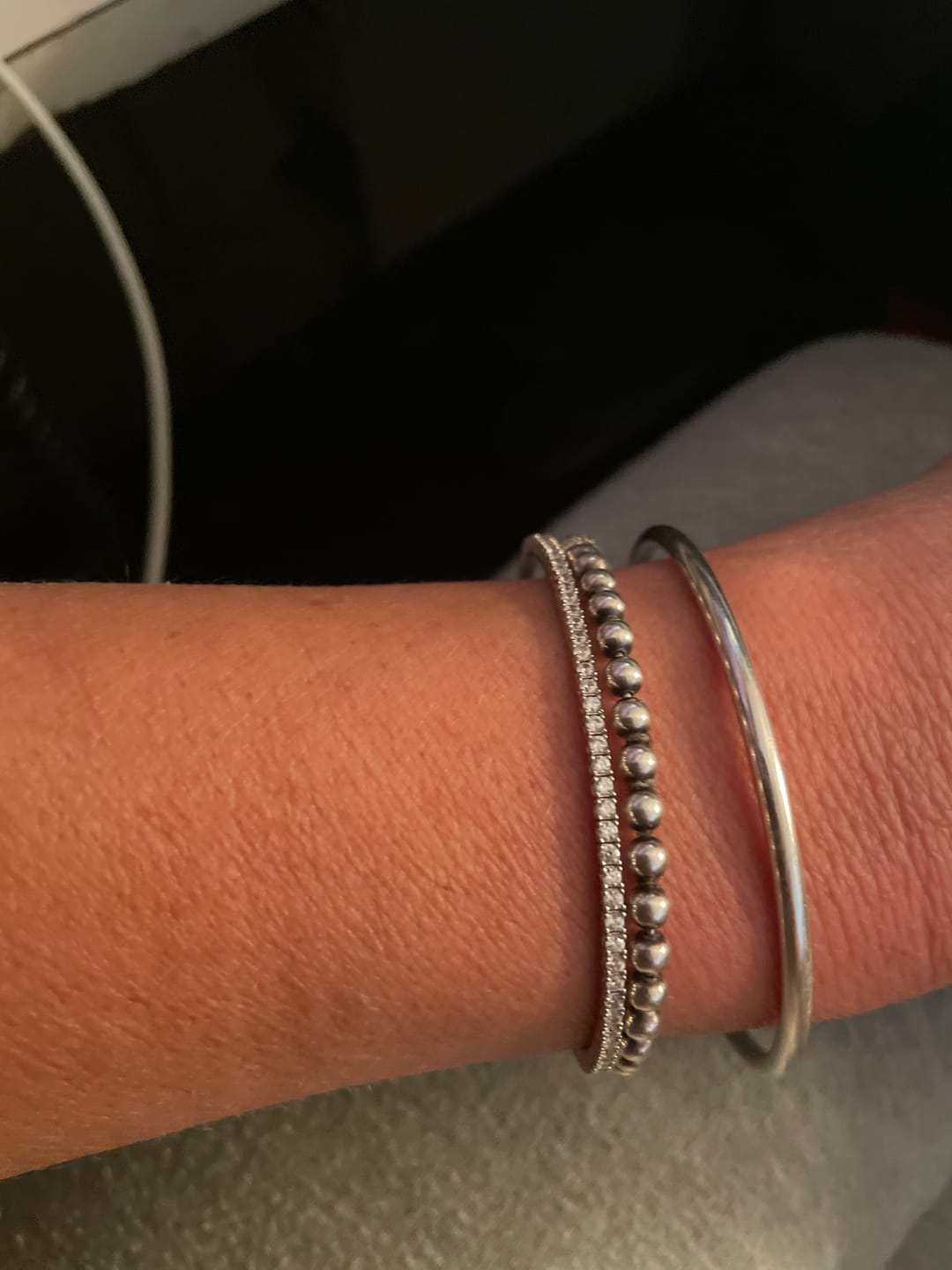 Customer photo review of Flexible CZ Bangle in Sterling Silver