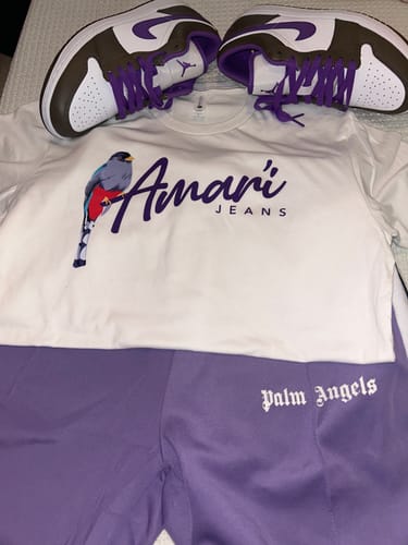 Customer photo review of VLONE Religious Style Shorts