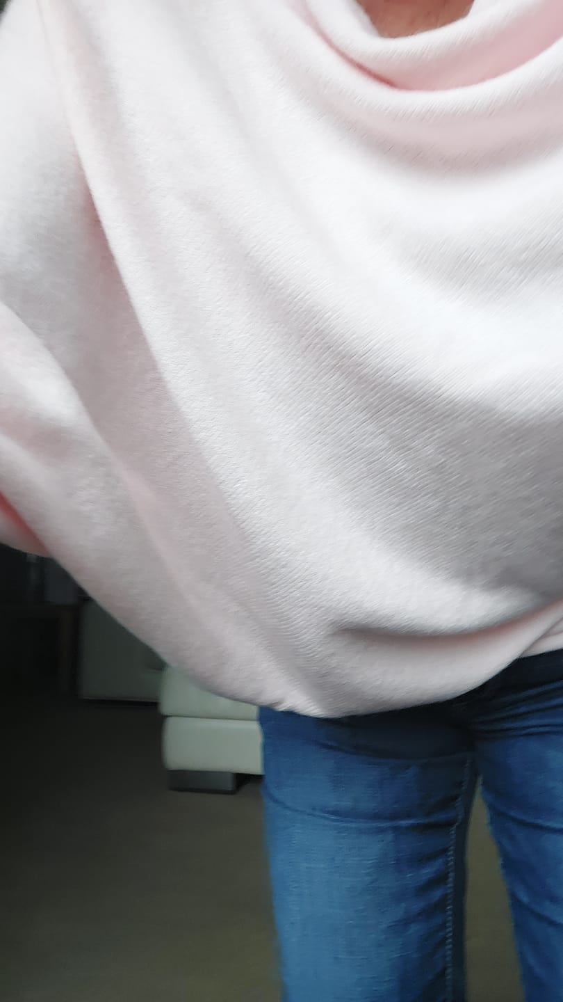 Customer photo review of Soft Knit Asymmetric Jumper - Pale Pink