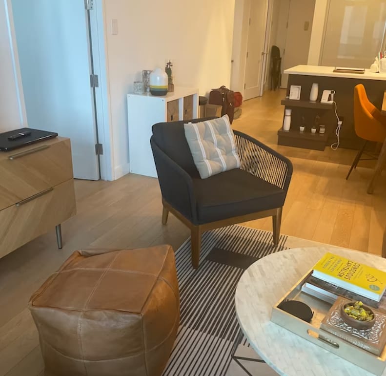Customer photo review of Moroccan Leather Pouf, Moroccan Ottoman Pouf, Moroccan Pouffe brown, Moroccan Square Pouf, Leather Pouf Brown