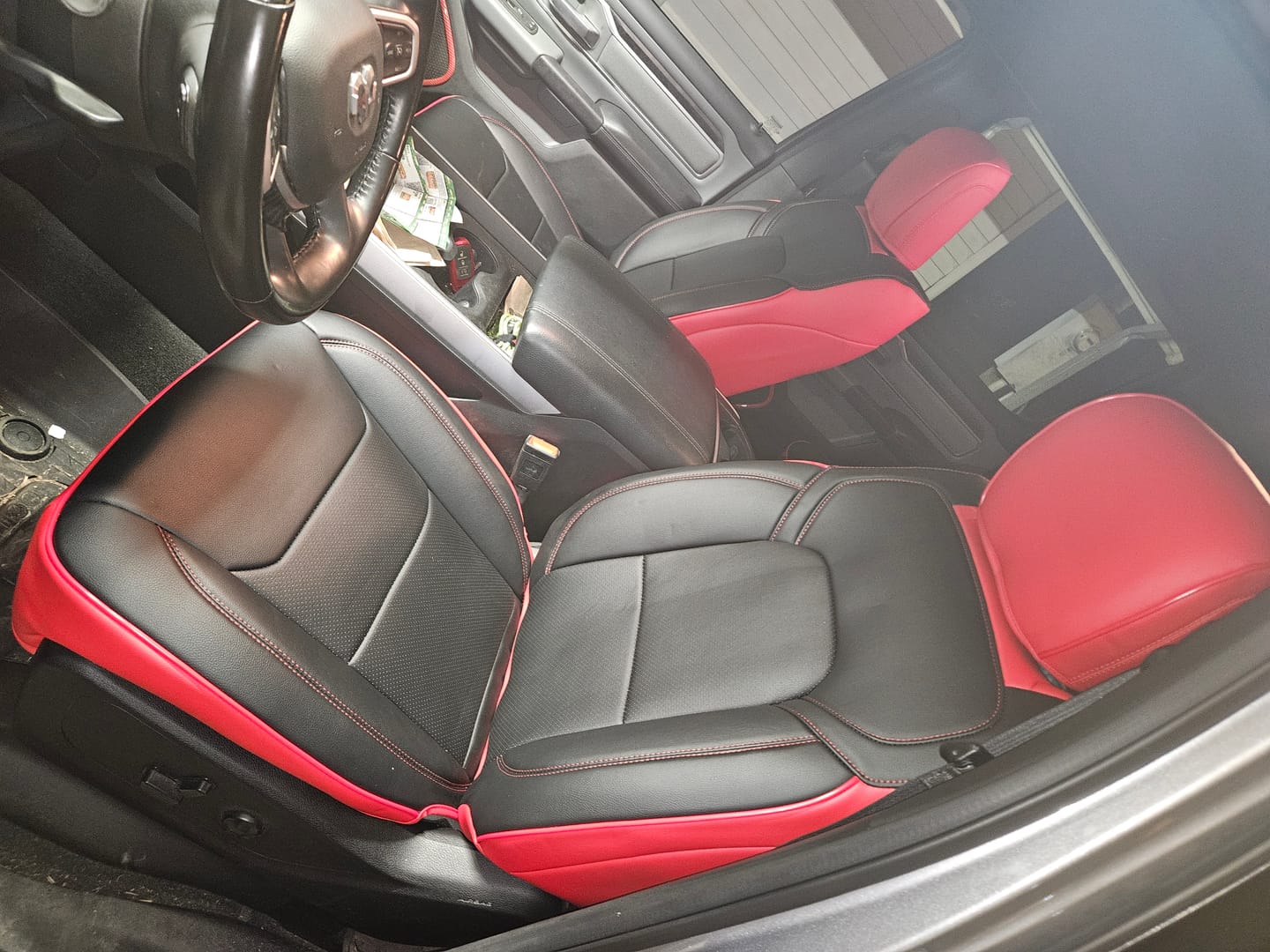 Customer photo review of 2019+ Dodge Ram Crew Cab Premium Custom Leather Seat Covers