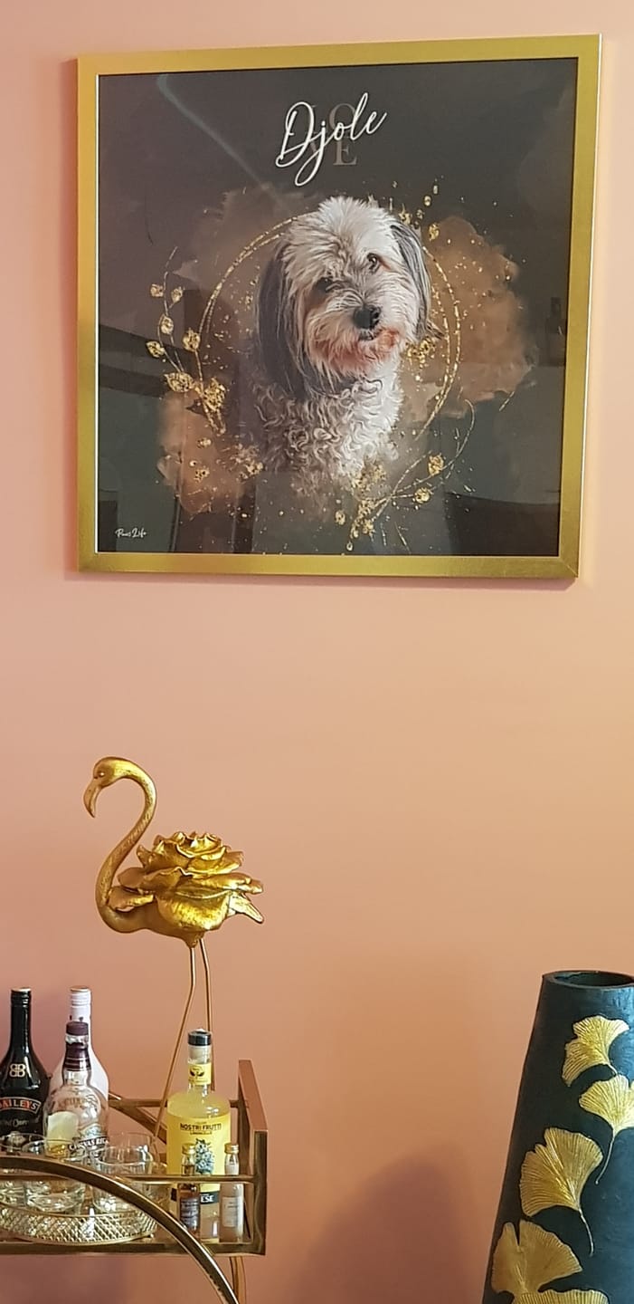 Customer photo review of Personalisiertes Portrait - Gold Aquarell Stil