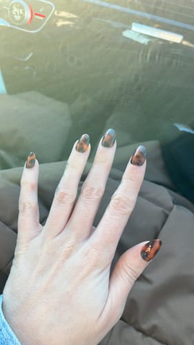 Customer photo review of Drop Dead Tortoise Press On Nails (24PC)