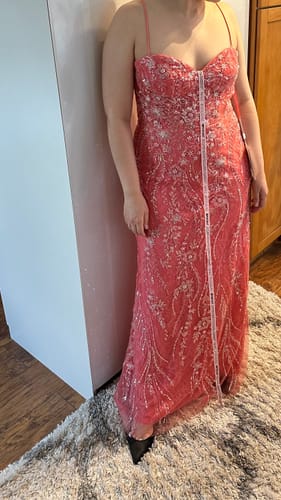 Customer photo review of Sweetheart Sleeveless Embellished Gown
