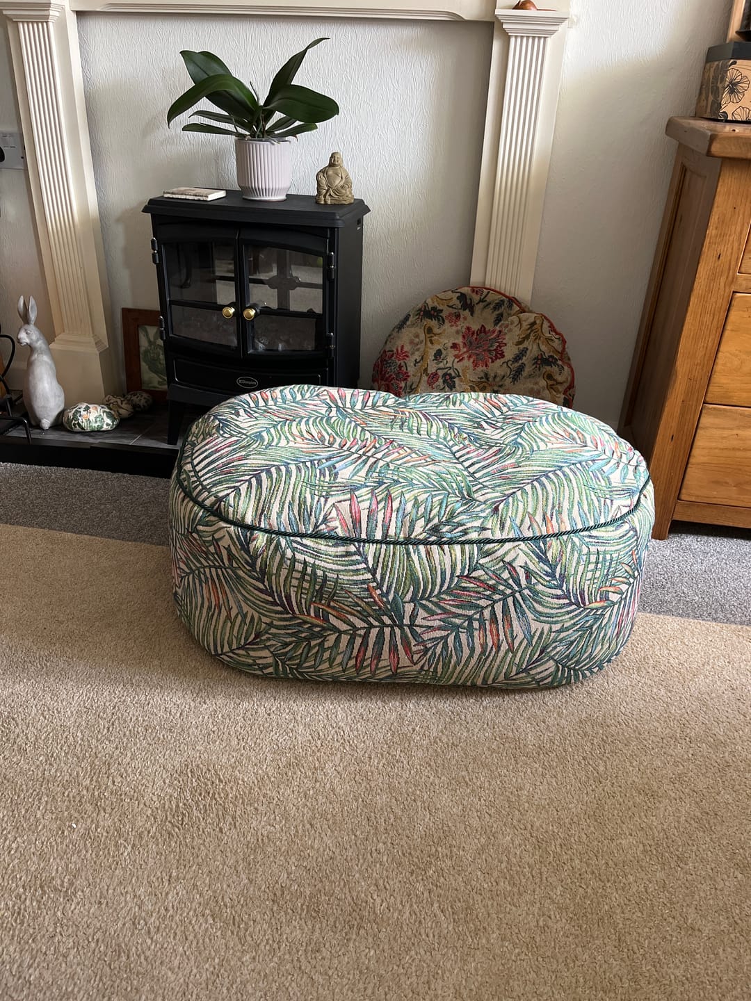 Customer photo review of Tropical Palm Leaves Tapestry Fabric