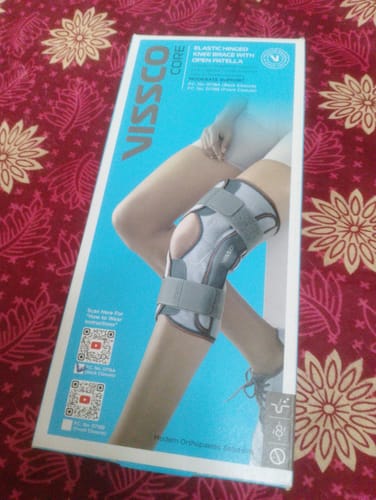 Customer photo review of Stretchable Hinged Elastic with Open Patella | Ideal moderate support to provide Knee Pain Relief | Color - Grey (Single Piece)