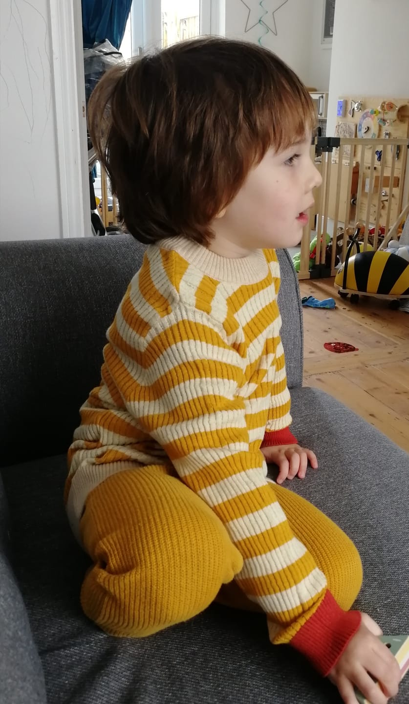Customer photo review of From One To Another Gold Striped Knitted Jumper