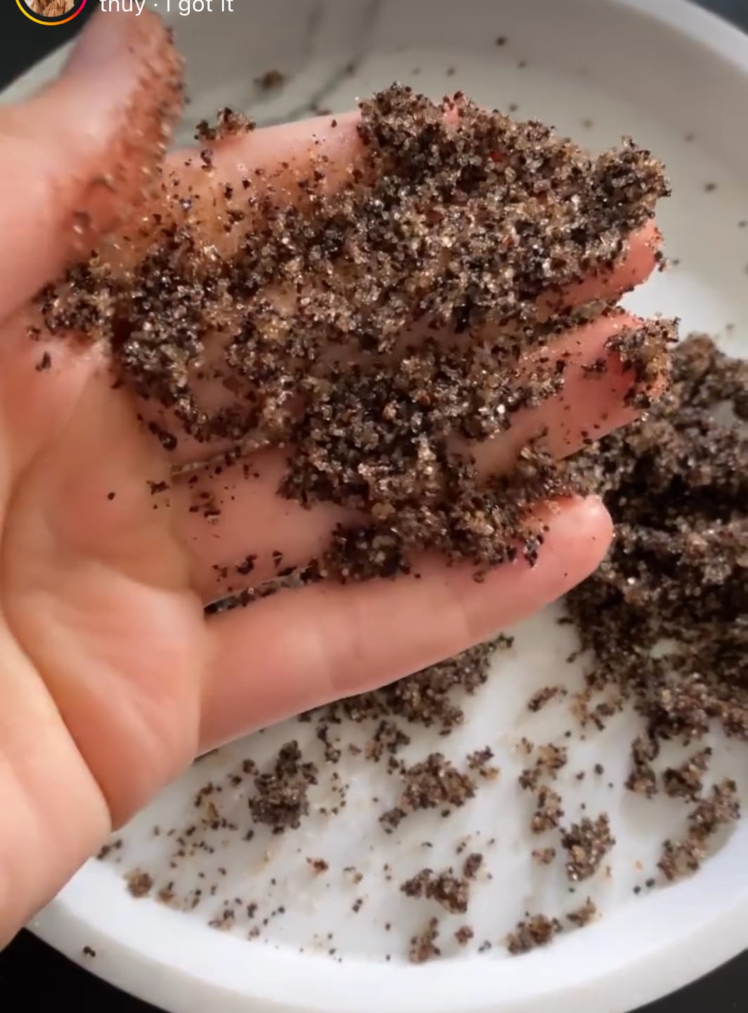 Customer photo review of Dry Skin Buster Coconut Body Scrub