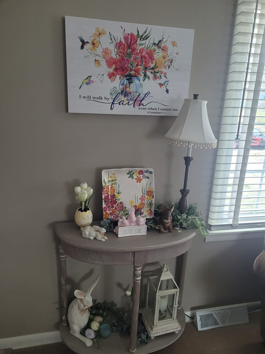 Customer photo review of Hummingbird flowers, I will walk by faith even when I cannot see wall art canvas