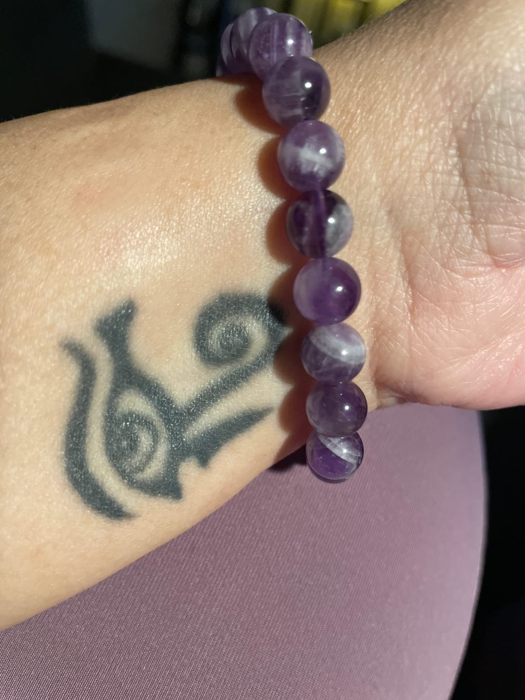 Customer photo review of Amethyst Sensory Bracelet