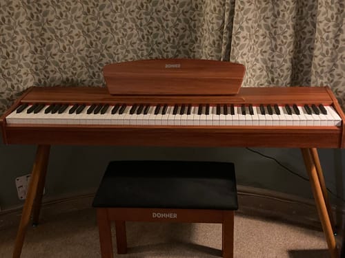 Customer photo review of Donner DDP-80 Wooden Style 88 Key Weighted Digital Piano with Stand & 3 Pedal