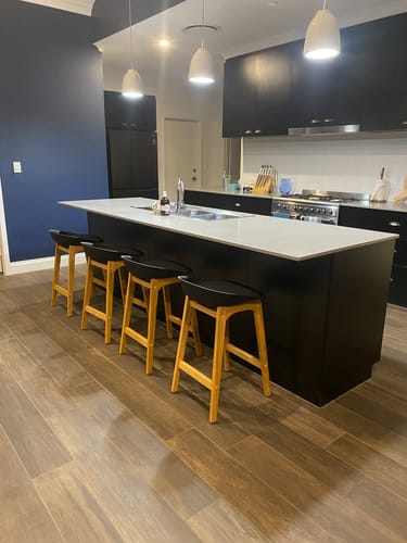 Customer photo review of Brodi Bar Stool in Oak/Black