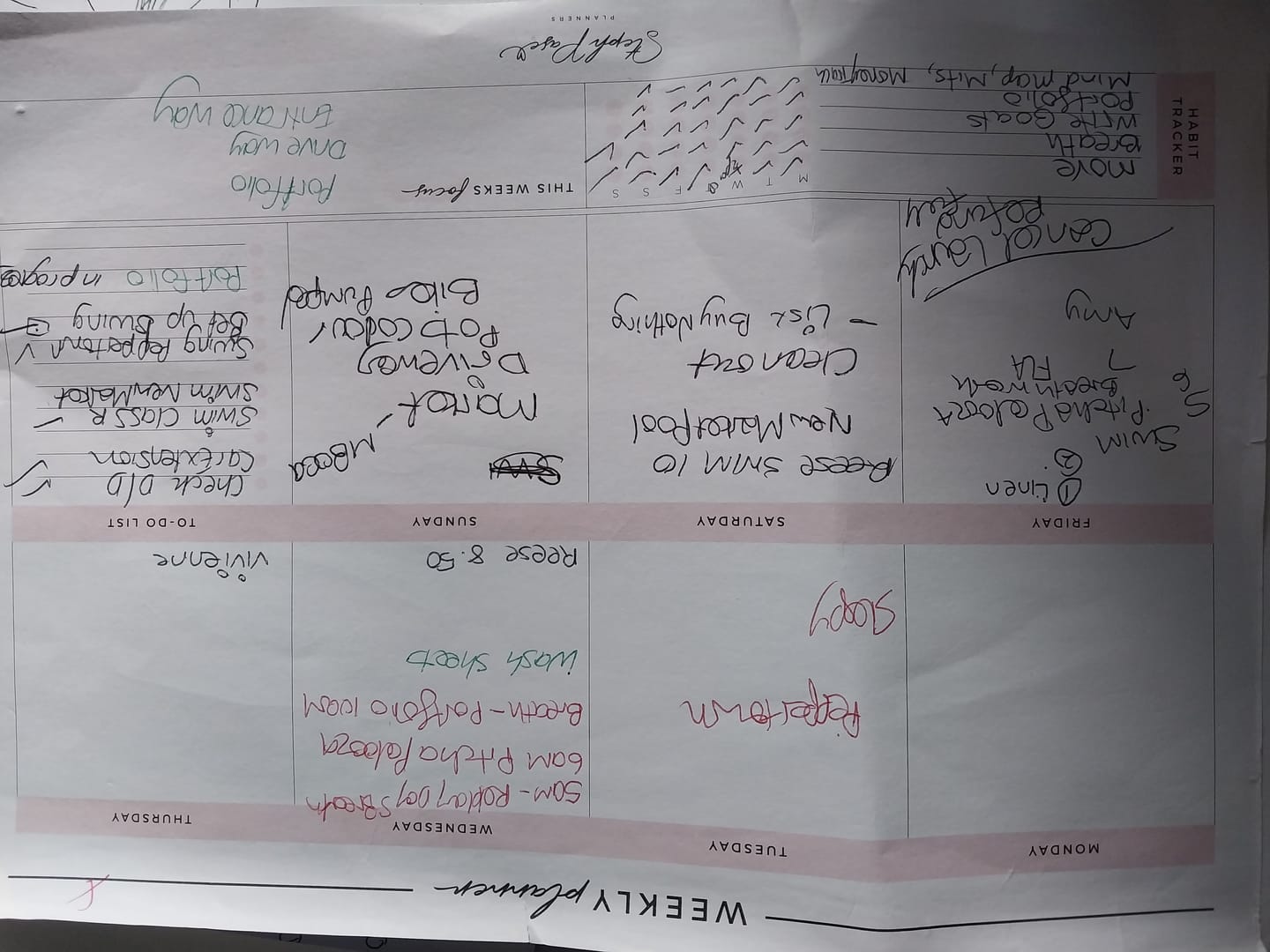 Customer photo review of Weekly Desktop Planner