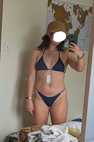 Customer photo review of Soca Triangle Bikini Top // Denim Dark Blue
