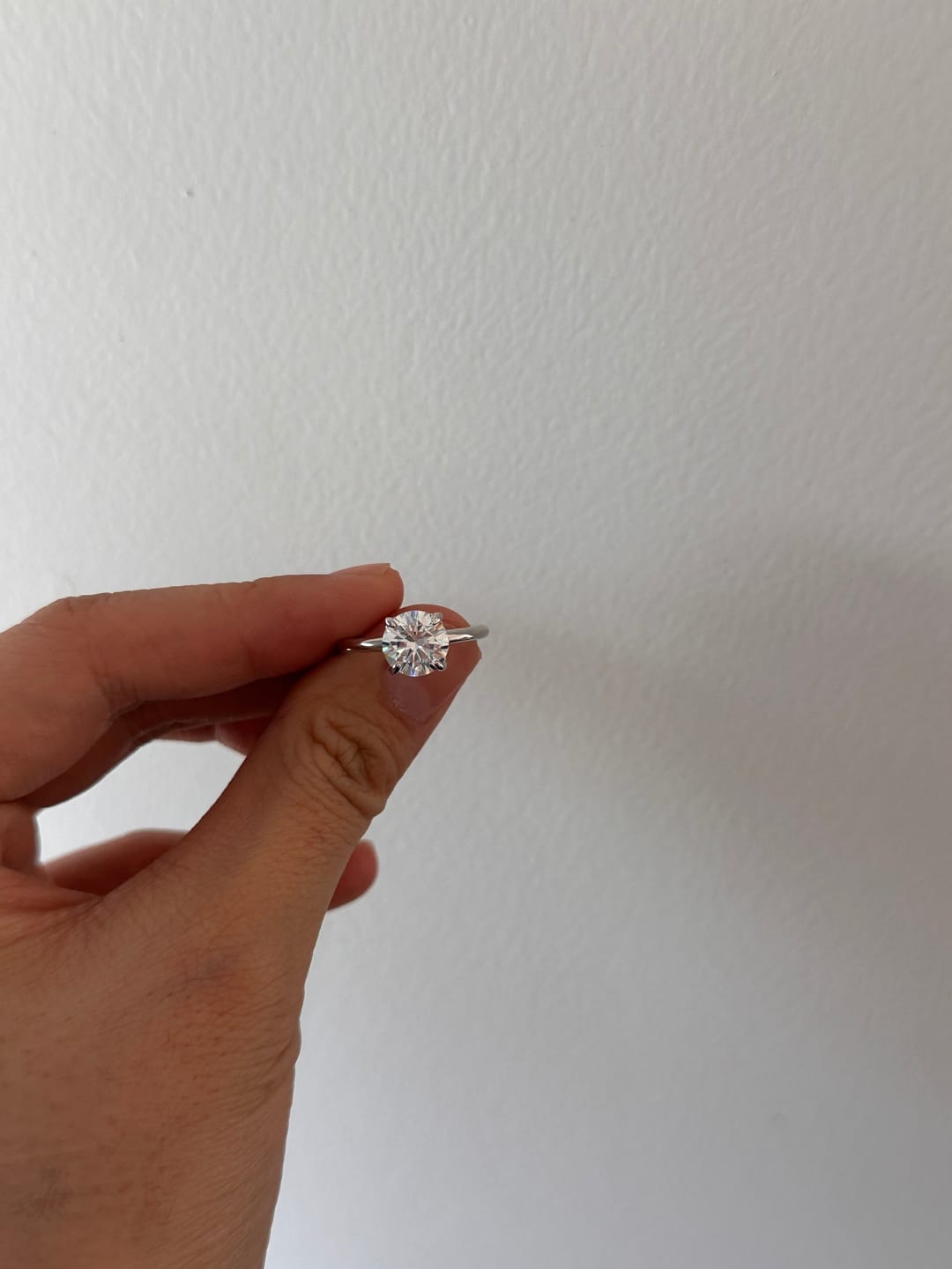 Customer photo review of Louily Classic Round Cut Engagement Ring For Women In Sterling Silver
