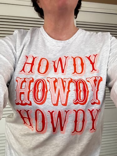 Customer photo review of Retro Howdy Long Sleeve Tee