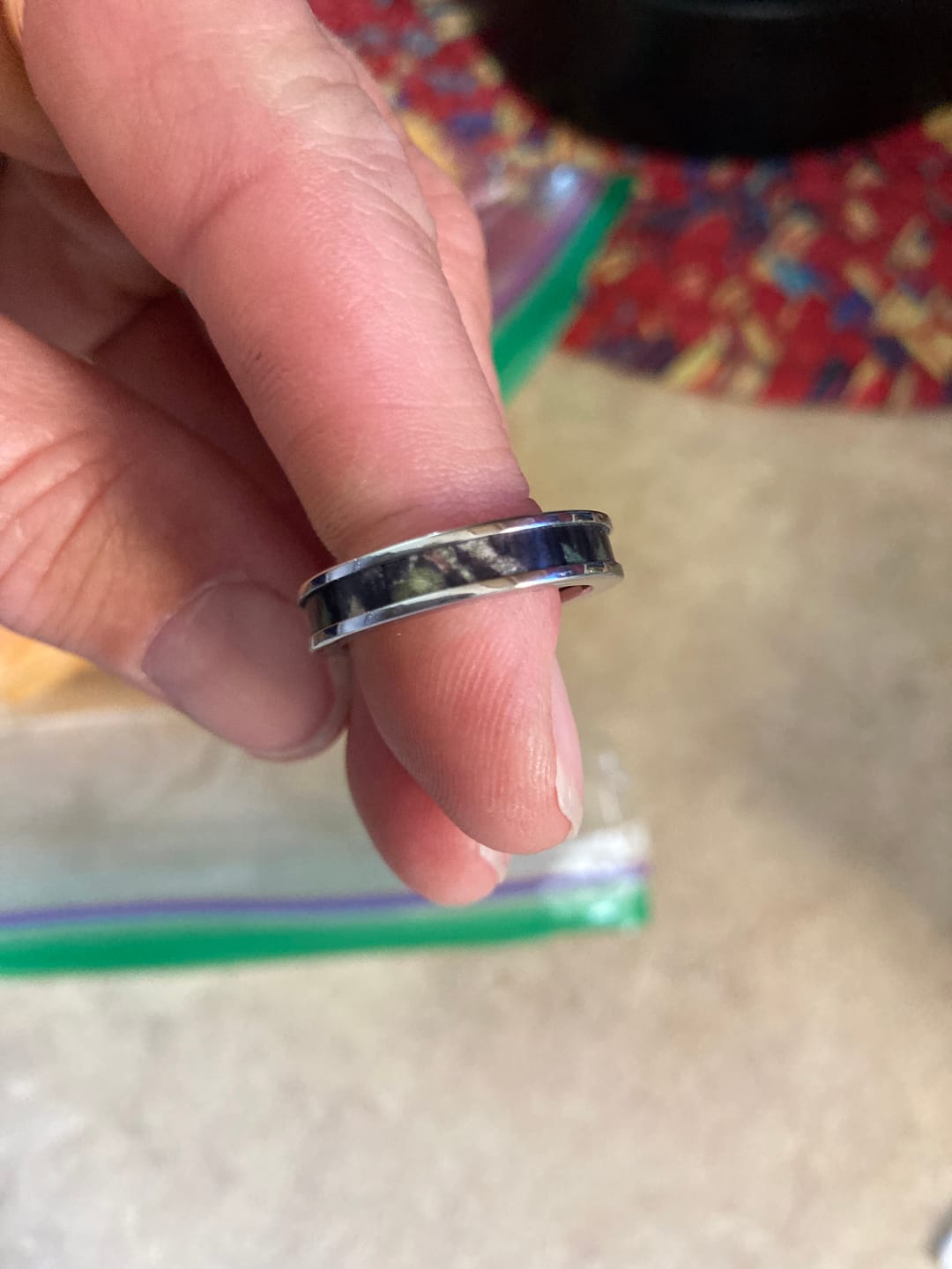 Customer photo review of Mossy Oak Ring in 4mm Cobalt Chrome - Pick Your Pattern